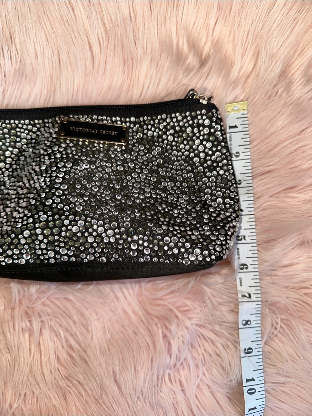 Victoria's Secret Black Crystal-Studded Makeup Pouch - Picture 7 of 14